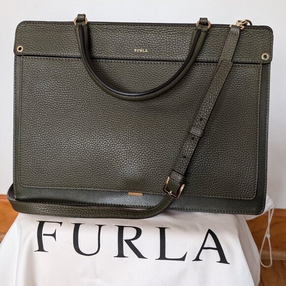 NWOT Furla Women's Like Medium Top-Handle Bag in Salvia (Olive Green) - Picture 1 of 3